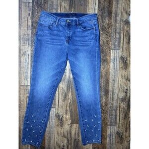 Tommy Hilfiger Greenwich Ankle Jeans Studded Hem Blue Size 6